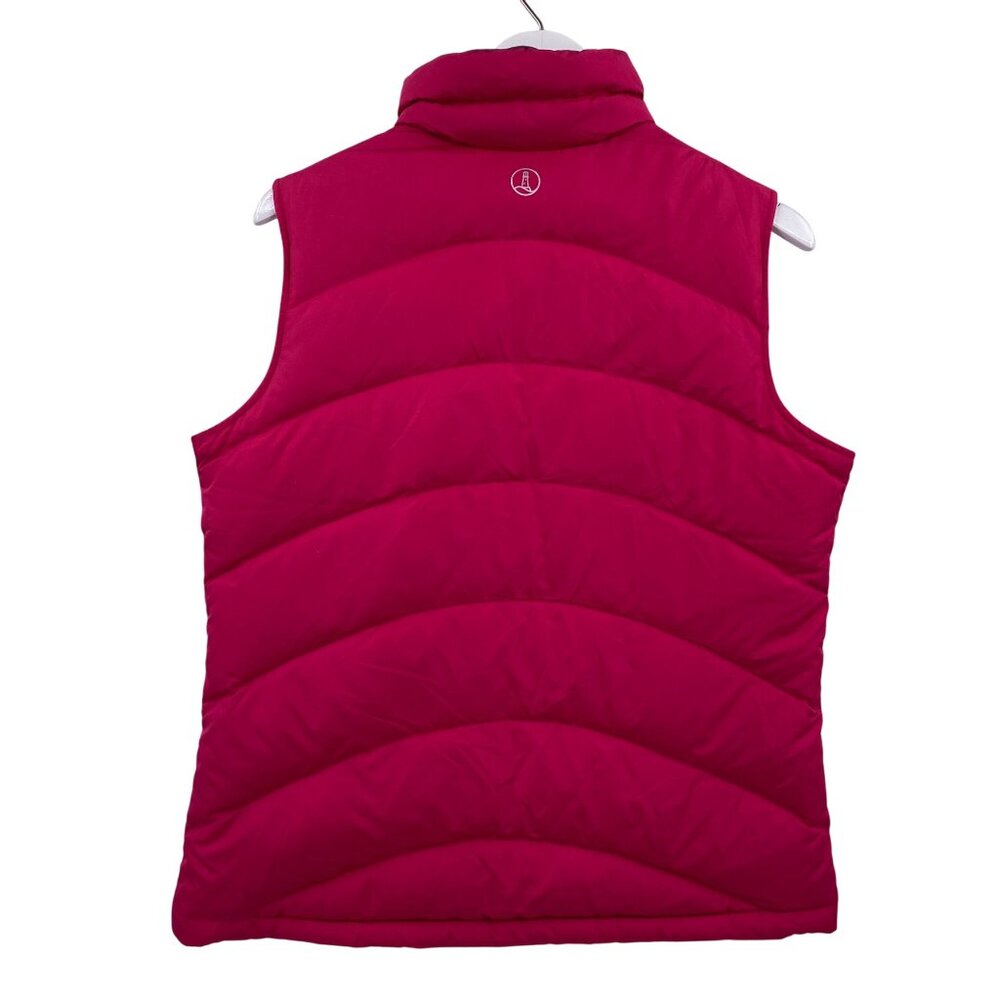 Lands End Down filled puffer vest size small 6-8 Dark pink quilted hiking outdoo - Picture 4 of 5